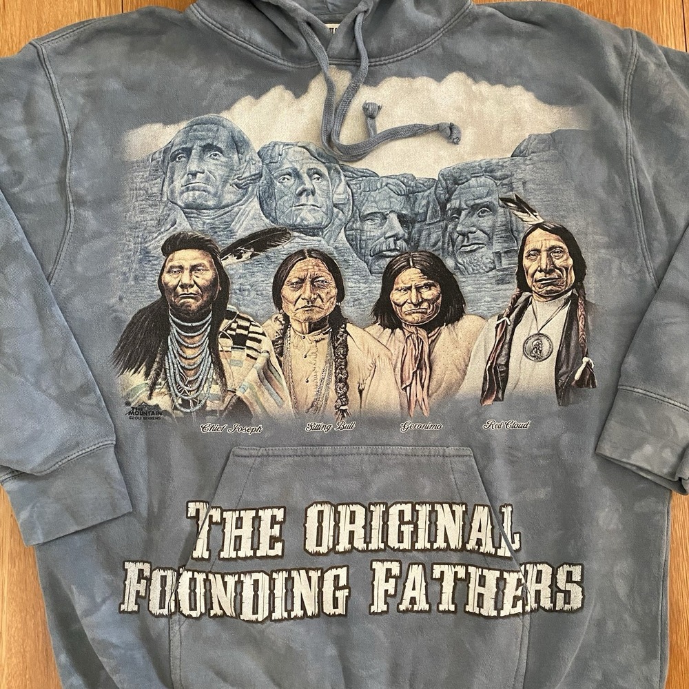 The Original Founding Fathers Hoodie Size L Tie Dye Native American - Picture 4 of 5